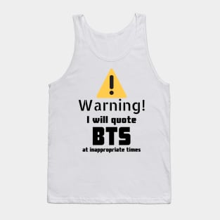 BTS quotes Warning Tank Top